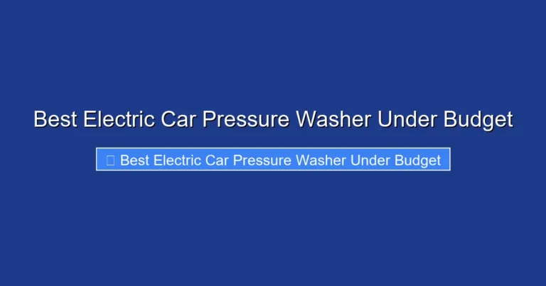 Best Electric Car Pressure Washer Under Budget