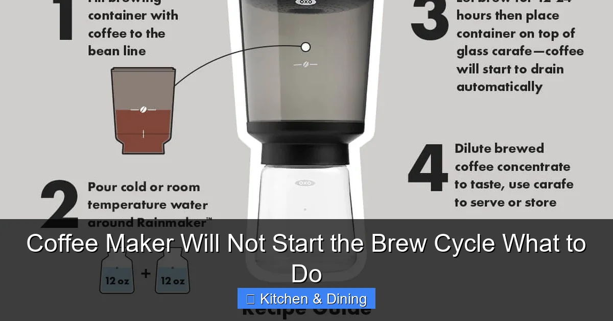 Coffee Maker Will Not Start the Brew Cycle What to Do