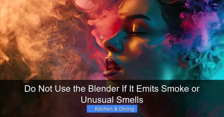 Do Not Use the Blender If It Emits Smoke or Unusual Smells