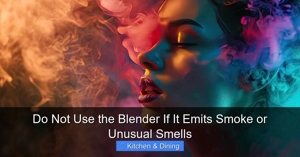 Do Not Use the Blender If It Emits Smoke or Unusual Smells