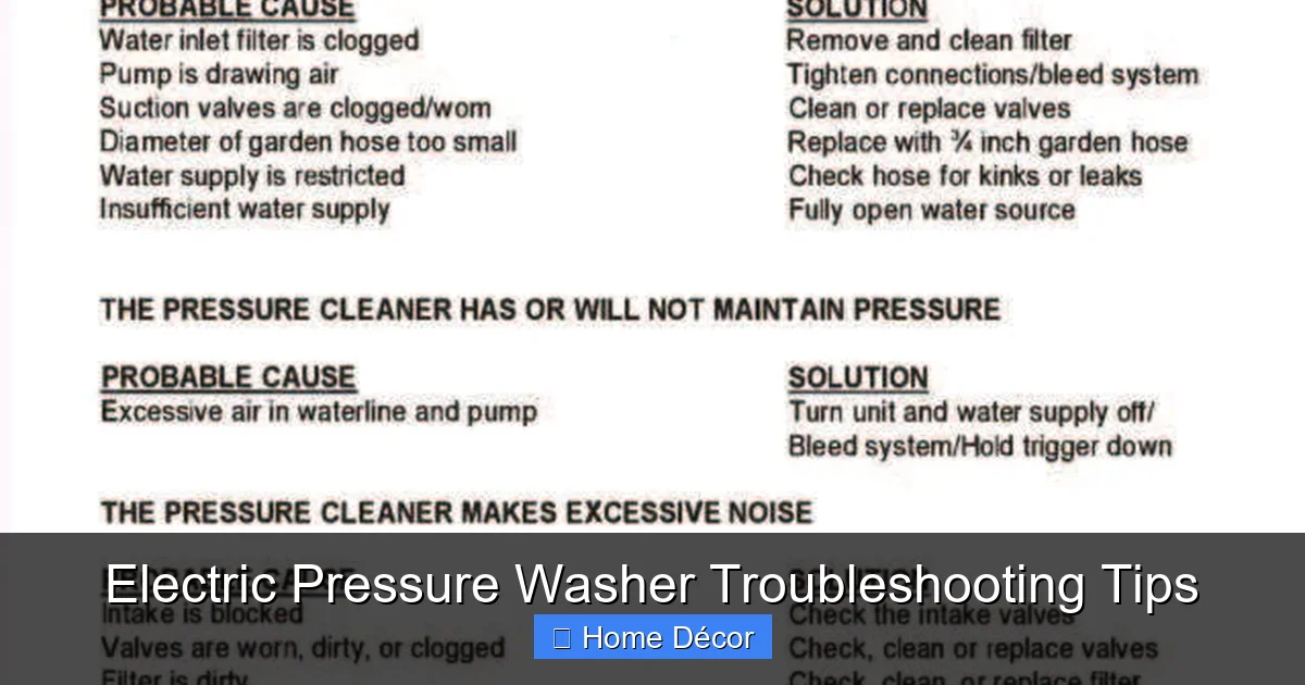 Electric Pressure Washer Troubleshooting Tips