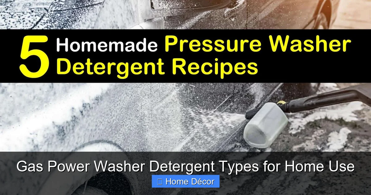 Gas Power Washer Detergent Types for Home Use