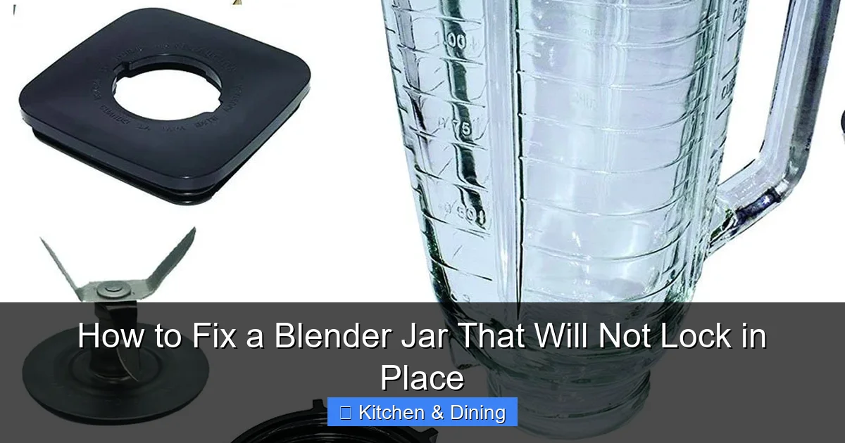 How to Fix a Blender Jar That Will Not Lock in Place