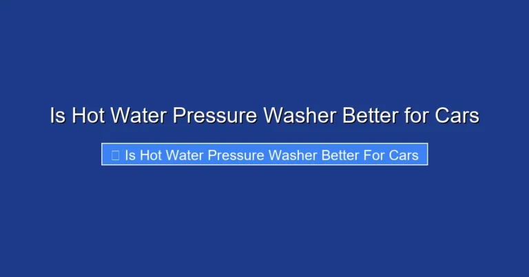 Is Hot Water Pressure Washer Better for Cars