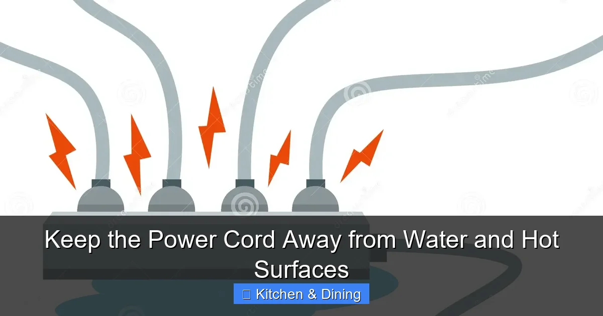 Keep the Power Cord Away from Water and Hot Surfaces