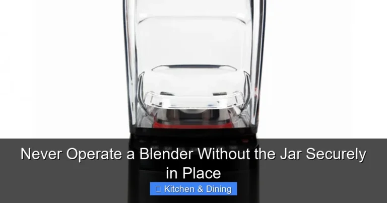 Never Operate a Blender Without the Jar Securely in Place