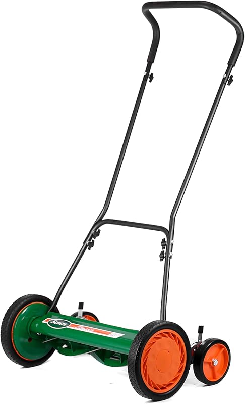 Scotts 20-Inch 5-Blade Classic Push Reel Lawn Mower, Green, Manual Ope