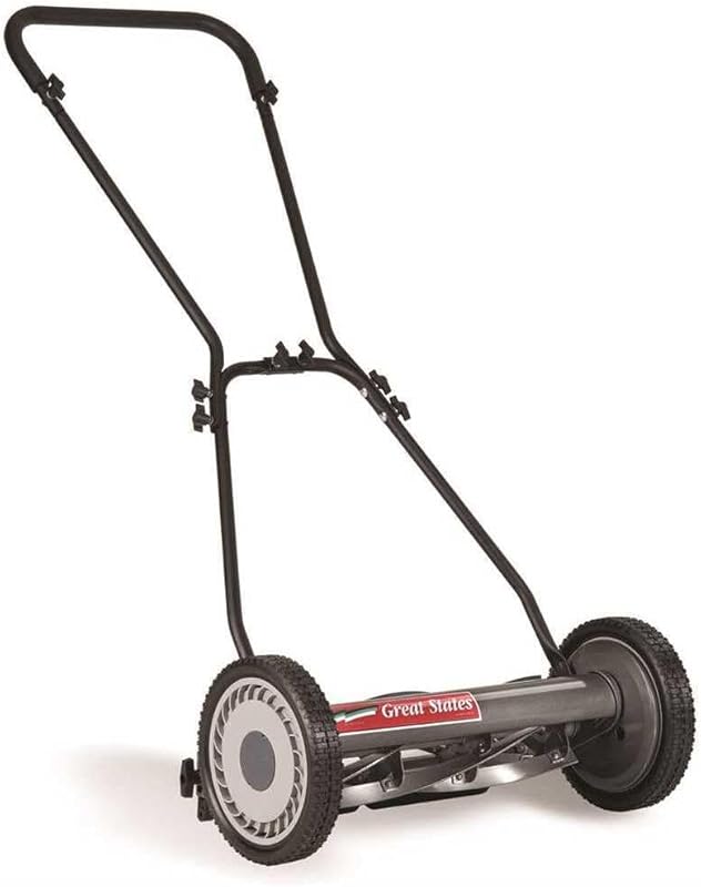 Great States 18-Inch 5-Blade Push Reel Lawn Mower for Effortless Yard 