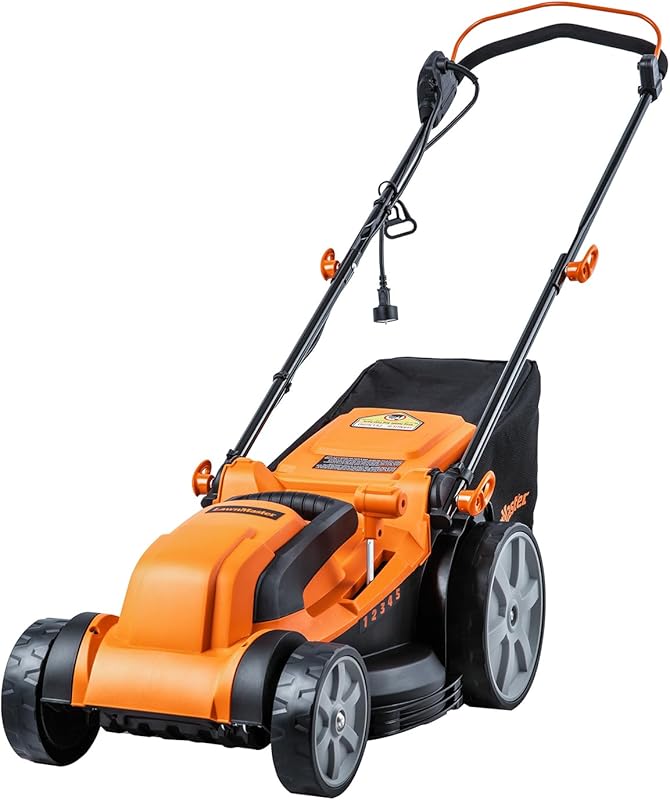 LawnMaster 16-Inch 12-Amp Electric Push Lawn Mower for Effortless Lawn
