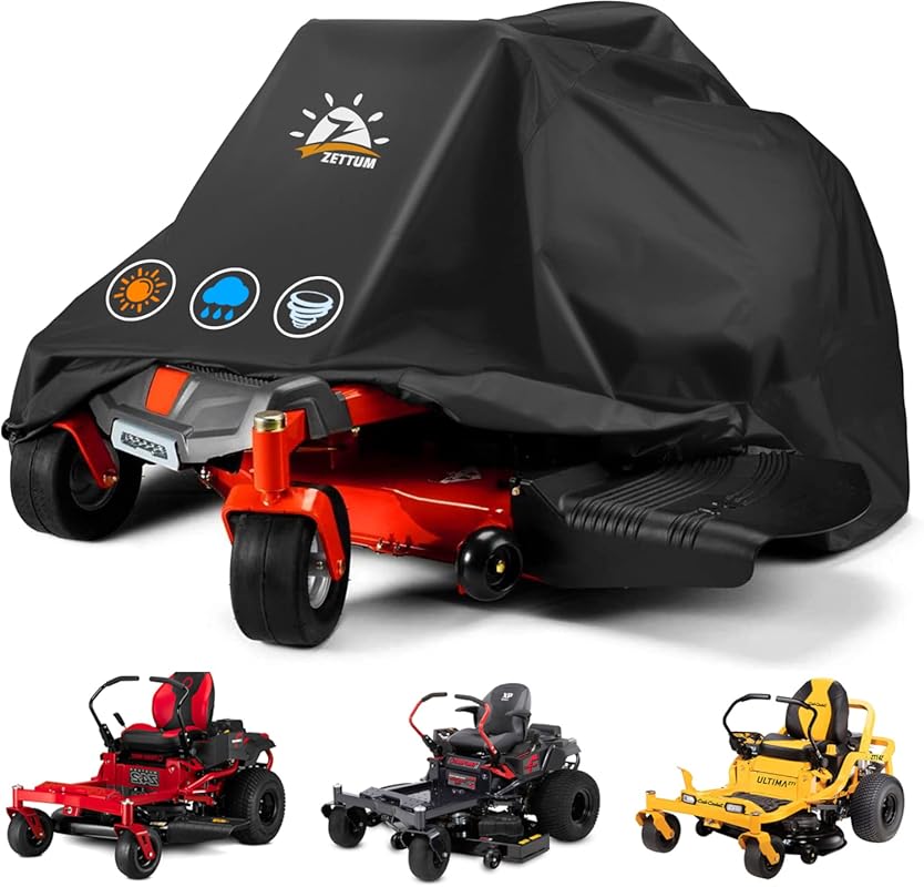 Zettum Heavy Duty Waterproof 600D Universal Zero Turn Mower Cover with