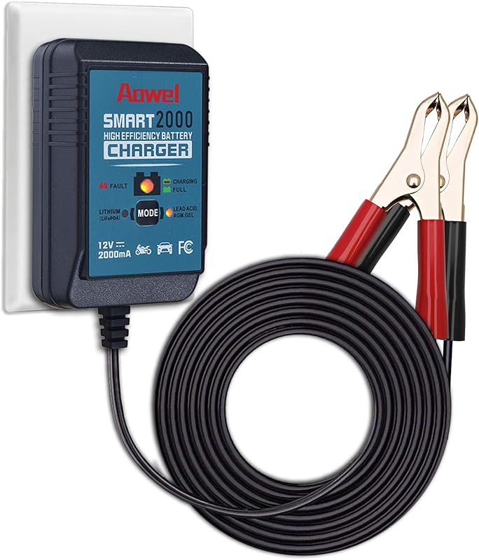 Fully Automatic 12V 2A Battery Charger & Maintainer for Cars, ATVs, Mo