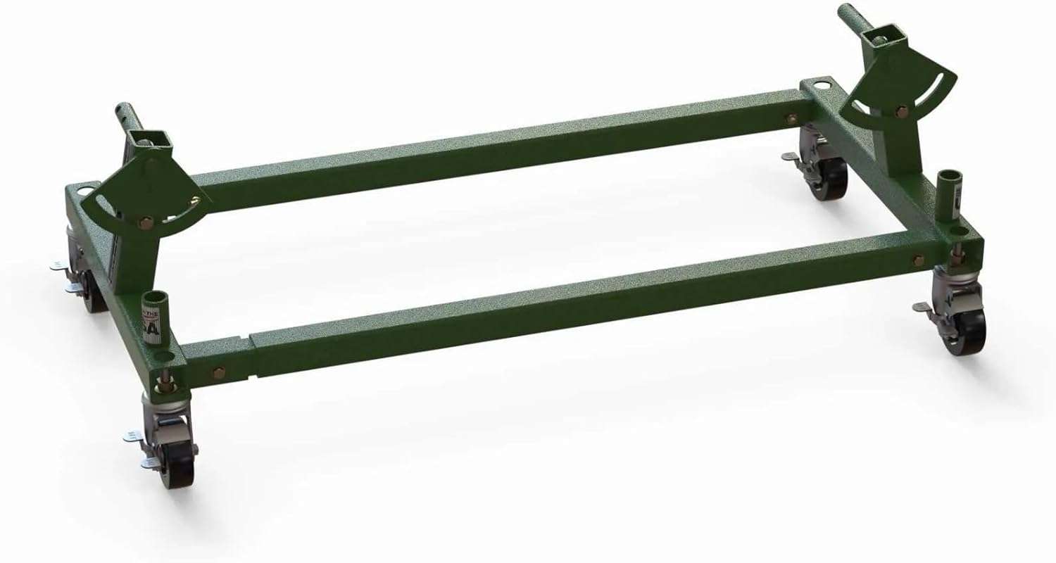 Heavy Hitch Lawn Mower Deck Cart for Sub-Compact Tractors - Green