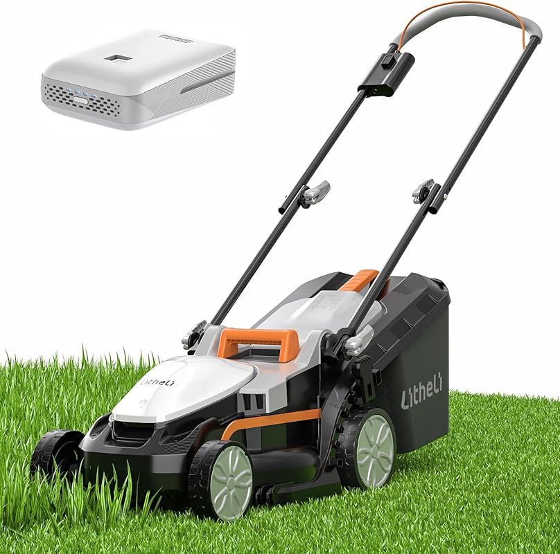 Litheli U20 Handy+ 13 Inch 20V Cordless Electric Lawn Mower with 4.0Ah