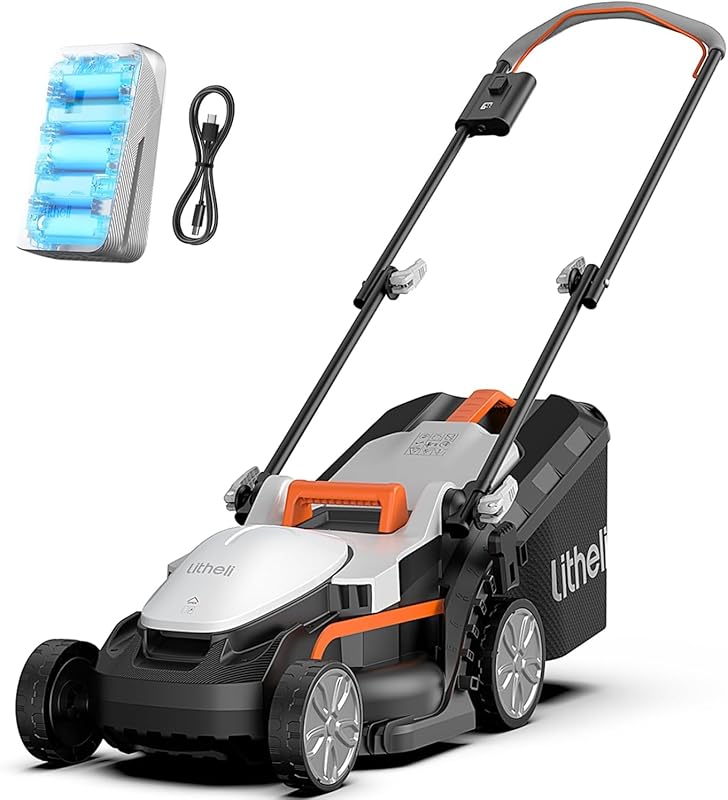 Litheli U20 Handy+ 20V 13 Inch Cordless Electric Lawn Mower with 4.0Ah