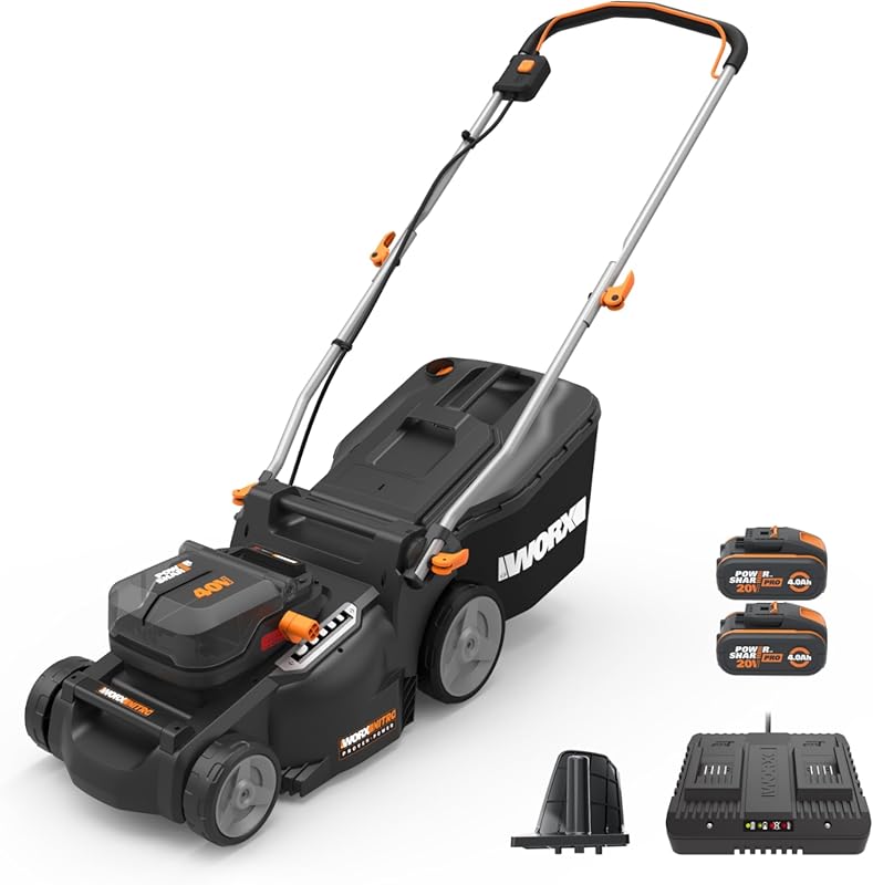 WORX Nitro 16-Inch Cordless Electric Mower: Brushless, 2-in-1, Lightwe