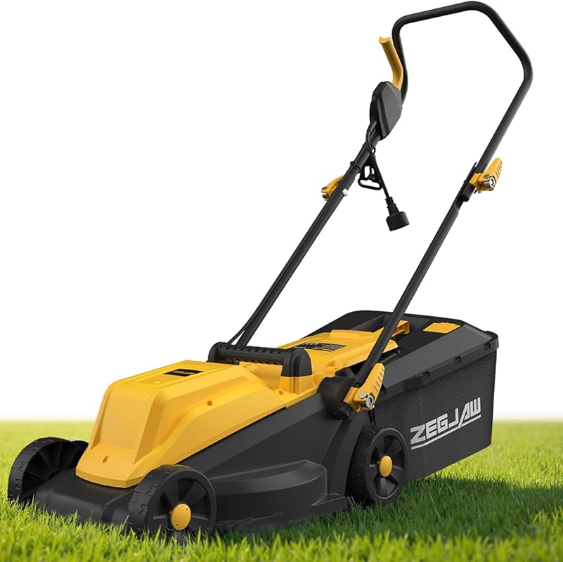 Corded Electric Lawn Mower 13 Inch 11-Amp with 8 Gallon Bag & 3-Positi