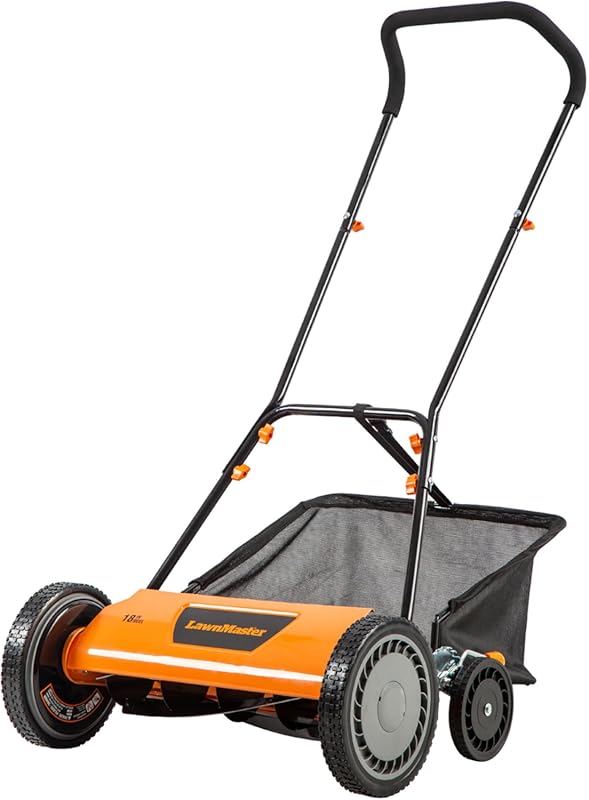 LawnMaster 18-Inch 5-Blade Push Reel Lawn Mower for Effortless and Eco