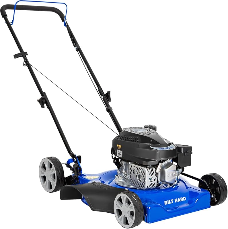 BILT HARD 20'' Push Gas Lawnmower: 144cc OHV Engine, 8-Position Height