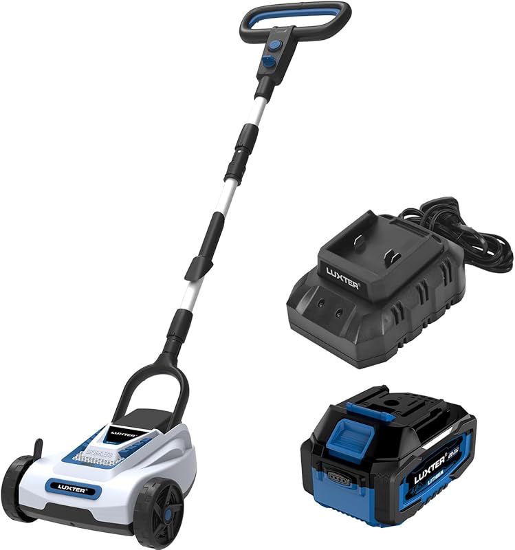 LUXTER 9 Inch Cordless Lawn Mower: Powerful 6000RPM Brushless Motor, 3