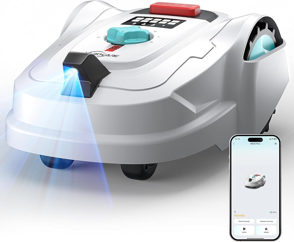 M800Plus Cordless Robot Lawn Mower: GPS+Visual, Bow-Shaped, APP Contro