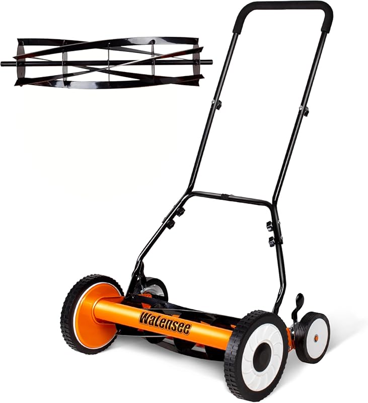 Walensee 20-Inch 5-Blade Push Reel Lawn Mower: Cordless, Manual, Steel