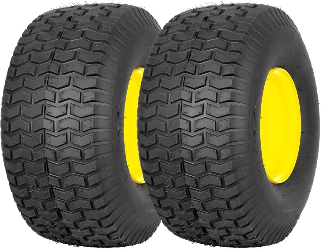 2x 20x8.00-8 Tubeless Lawn Mower Rear Tires/Wheels with 3/4