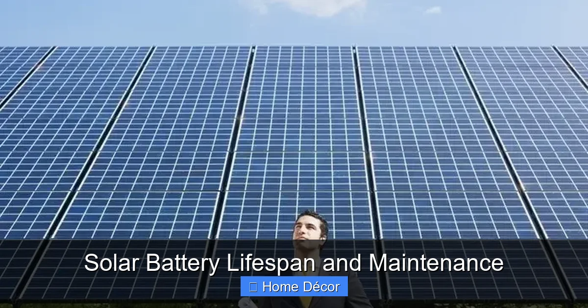 Solar Battery Lifespan and Maintenance