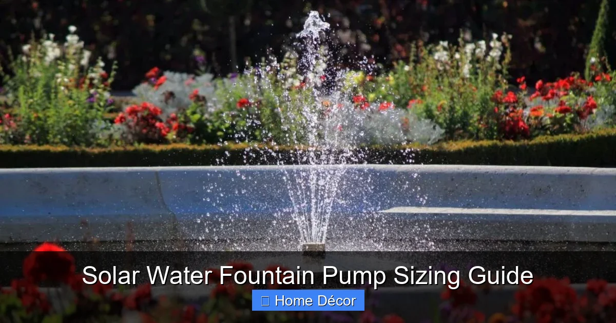 Solar Water Fountain Pump Sizing Guide