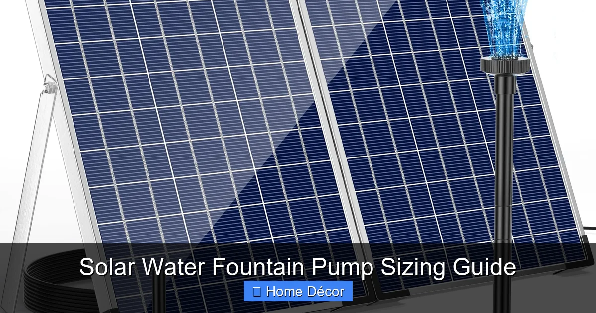 Solar Water Fountain Pump Sizing Guide