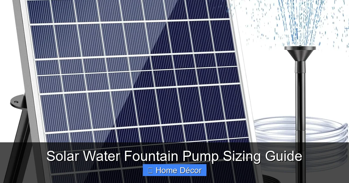 Solar Water Fountain Pump Sizing Guide