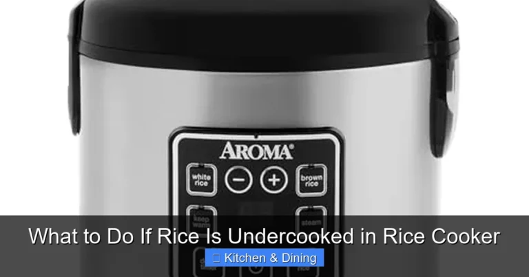 What to Do If Rice Is Undercooked in Rice Cooker